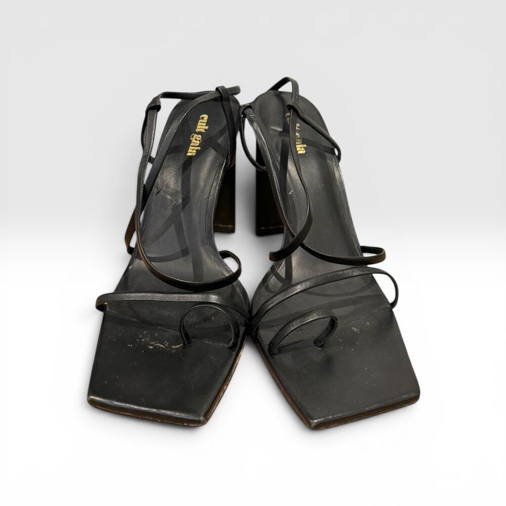 CULT GAIA Sandra Strappy Block Heel Sandal Black Leather EU 39 / US 9 - Picture 3 of 6